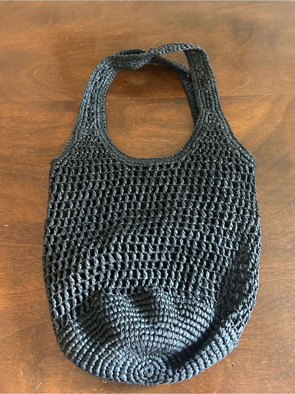 Black Woven Market Tote Bag - Unbranded